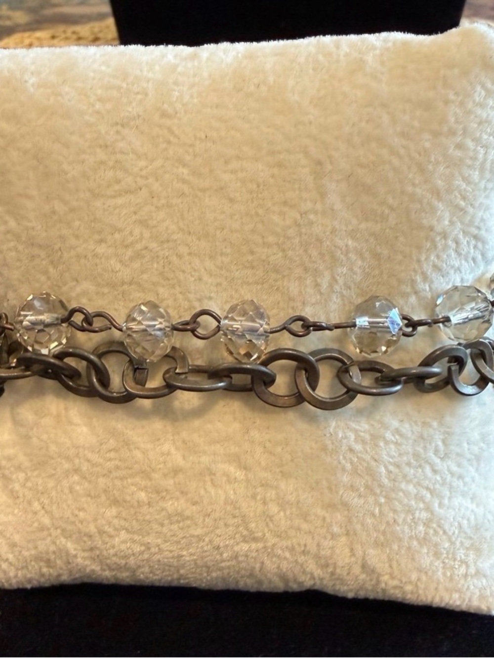 Southern Junkie Charm Necklace with Faceted Clear Beads